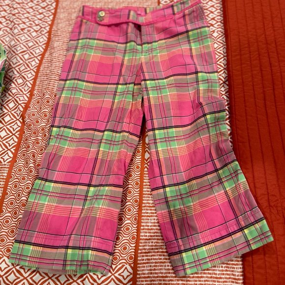 Capris Lilly Pulitzer Bleu Foncé - Taille 6, Coupe Palm Beach, Taille Basse - Occasion Très Bon état